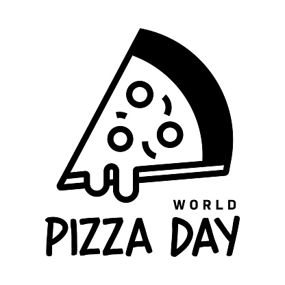 World Pizza Day Vector Handwritten Lettering with Icon.