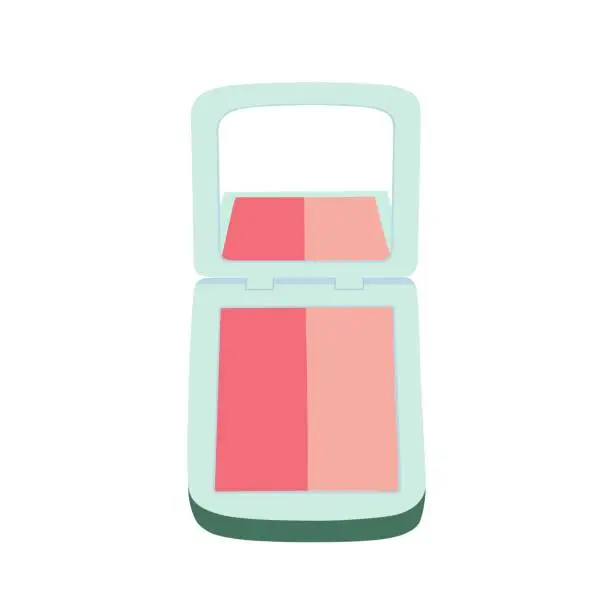 Vector illustration of Make up blusher illustration flat vector