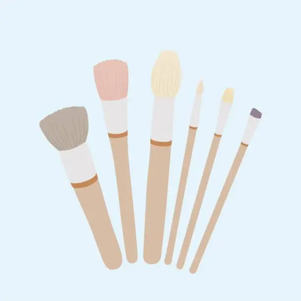 Vector illustration of Make up brush flat vector on a white background