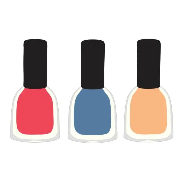 Vector illustration of Nail polish color flat vector on a white background