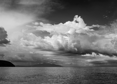 storm clouds over the Island of Elba