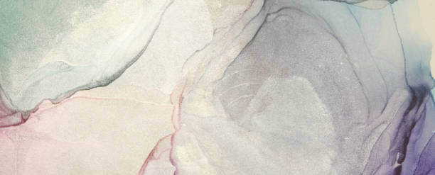 istock Art Abstract color horizontal smoke background. Marble texture. Alcohol ink colors. 1663050957