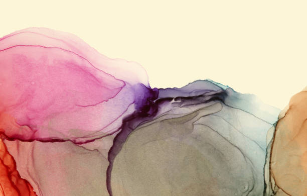 istock Art Abstract color horizontal watercolor background. Marble texture. Alcohol ink. 1663050968