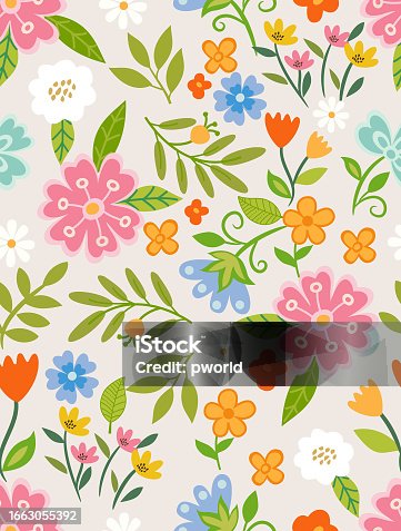 istock Floral seamless pattern . 1663055392