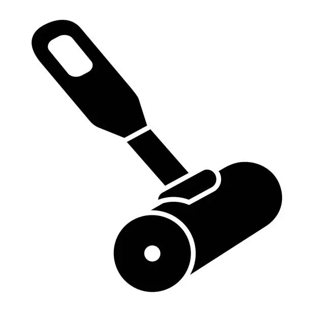 Vector illustration of Lint roller solid icon. Adhesive roller vector illustration isolated on white. Cleaning roller glyph style designed for and app. Eps 10.