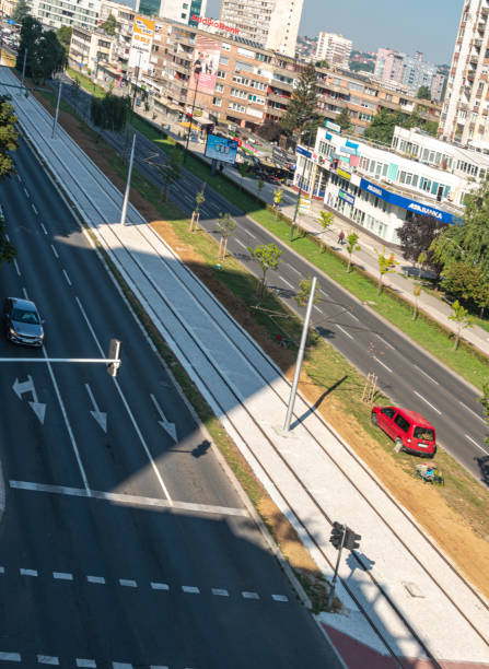 istock Renovated Sarajevo tram line between Skenderija--Cengic Vila 1663077084