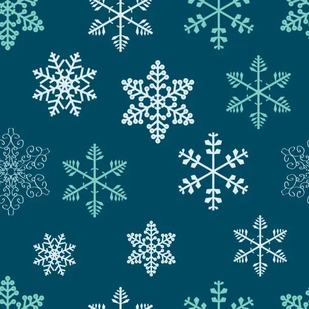 Vector illustration of Winter christmas new year seamless pattern /beautiful texture with snowflakes