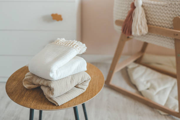 istock Two muslin blankets in the children's room 1663093755