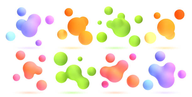 ilustrações de stock, clip art, desenhos animados e ícones de 3d abstract blobs set. - lava lamp