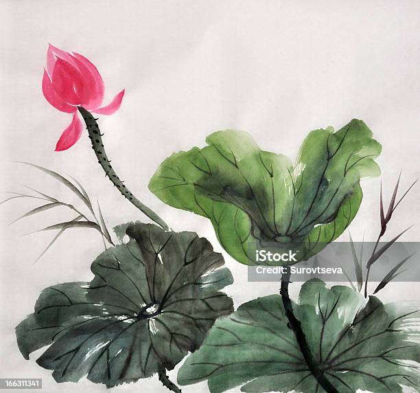 水彩画の蓮の花 - アジア文化のベクターアート素材や画像を多数ご用意 - アジア文化, イラストレーション, インク