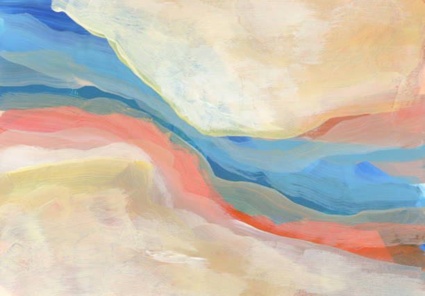 istock Art Watercolor and Acrylic smear blot. Abstract texture color stain copy space background. 1663116812
