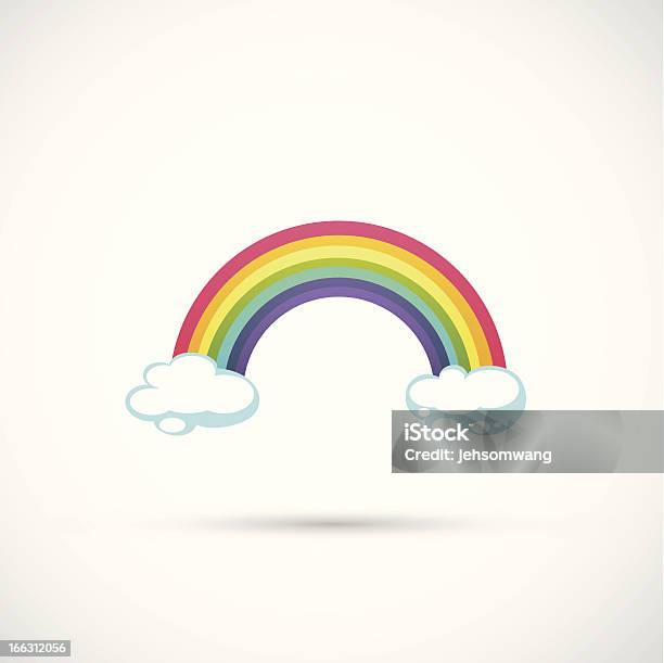 Rainbow And Clouds In The Sky Icon Stock Illustration - Download Image Now - Rainbow, Abstract, Art