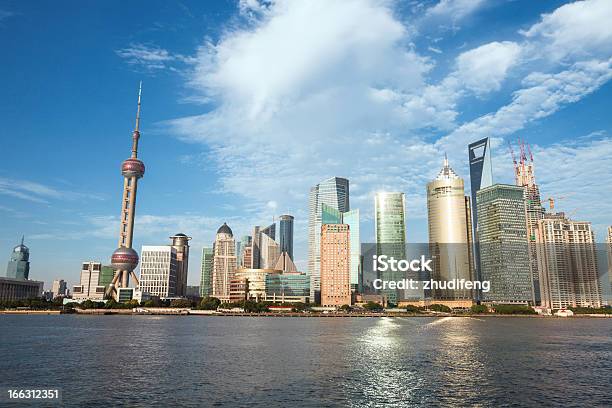 Shanghai With Blue Sky Stock Photo - Download Image Now - Asian Culture, Backgrounds, Blue