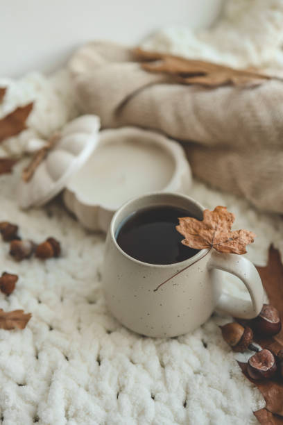 istock Cup of hot tea and a leaf, autumn mood 1663125316