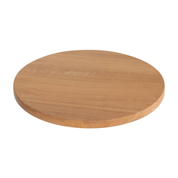 istock Oak Round Wooden Cutting Board Isolated on White 1663128300