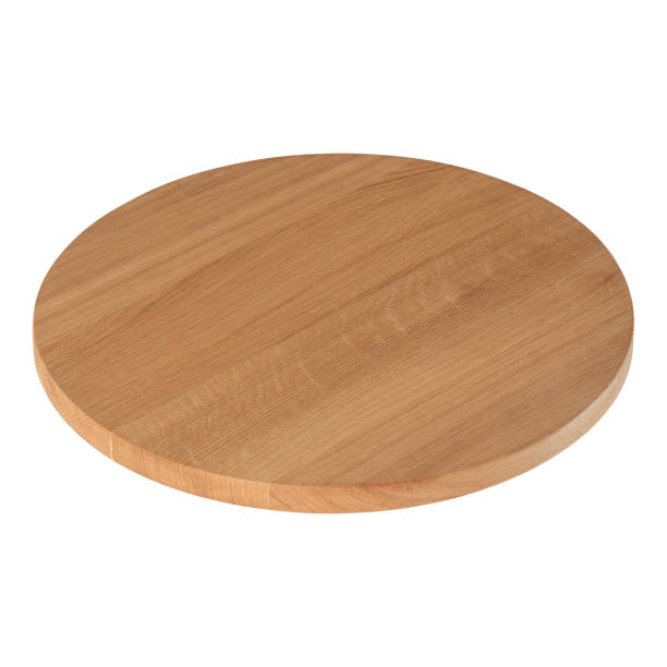 istock Oak Wooden Round Chopping Board Isolated on White 1663129411