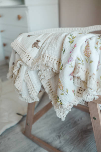 istock Set of muslin blankets close-up for newborns 1663132758