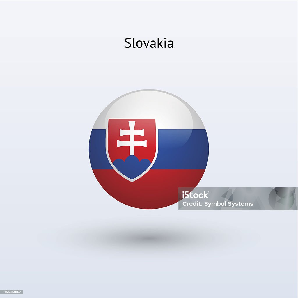 Runde Flagge der Slowakei - Lizenzfrei Biegung Vektorgrafik