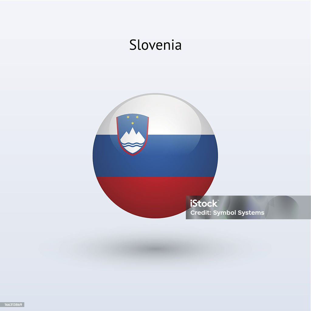 スロベニアラウンドフラグ - アイコンのロイヤリティフリーベクトルアート