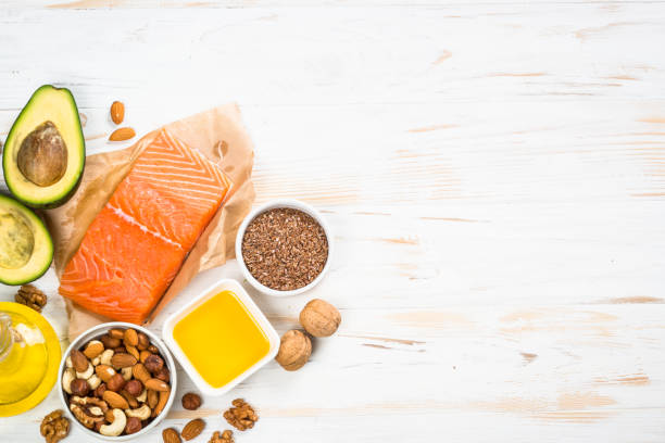 istock Healthy fats products at white background. 1663142688