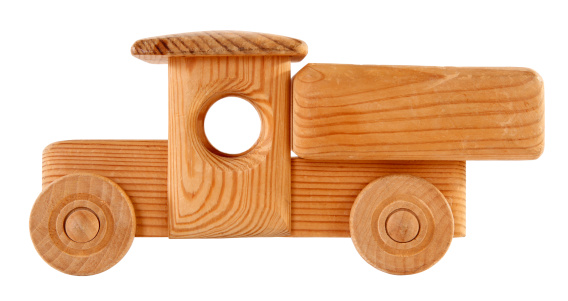 This is vintage wooden toy, wooden truck.