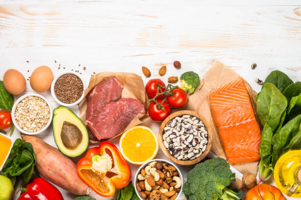 istock Healthy fats products at black background. 1663142856