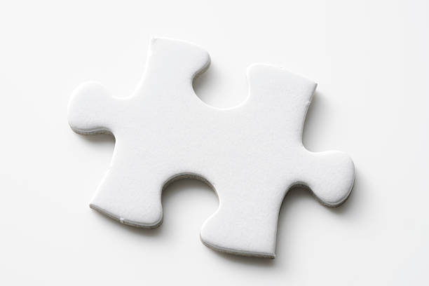 Blank jigsaw puzzles piece isolated on white background with clipping path.