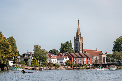 River Thames and All Saints Church in Marlow, famous travel destination in UK