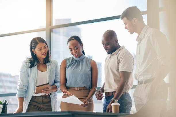 istock Teamwork, planning and meeting with business people in office for support, boss and professional. Collaboration, project management and solution with employees in agency for strategy, pride and idea 1663172216