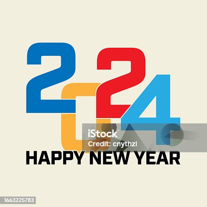 istock 2024 New Year Design Template with Typography Logo Vector Illustration. Modern Background for Cover, Web Banner and Greeting Card etc. 1663225783