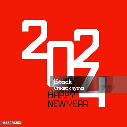 istock 2024 New Year Design Template with Typography Logo Vector Illustration. Modern Background for Cover, Web Banner and Greeting Card etc. 1663226353
