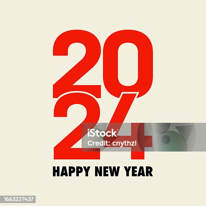istock 2024 New Year Design Template with Typography Logo Vector Illustration. Modern Background for Cover, Web Banner and Greeting Card etc. 1663227437