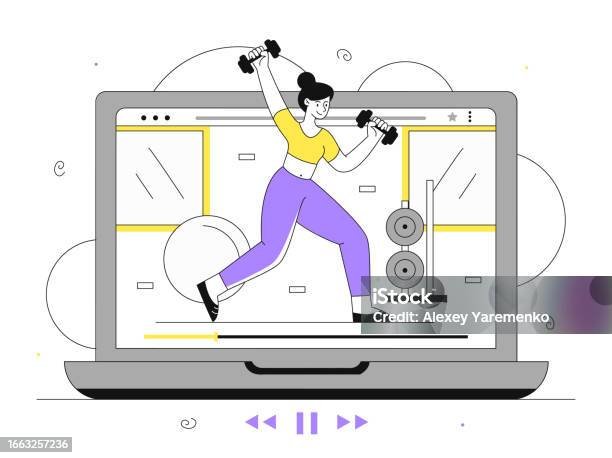 Online Training Vector Line Concept Stock Illustration - Download Image ...