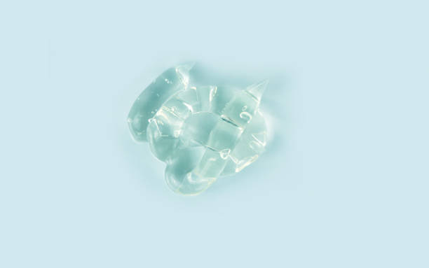 istock Cosmetic transparent gel, cream, shampoo. Blue tone background. 1663258841