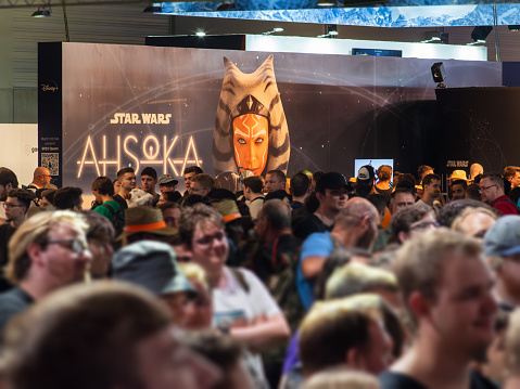 COLOGNE - AUG 25, 2023: Disney+ Star Wars Ahsoka Booth at Gamescom Expo