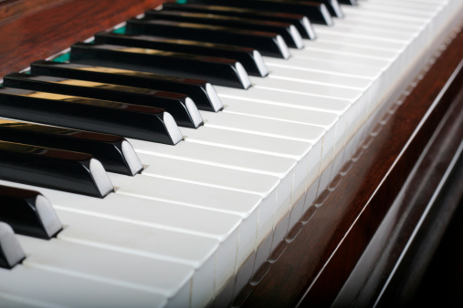 Grand piano brown with clipping path.