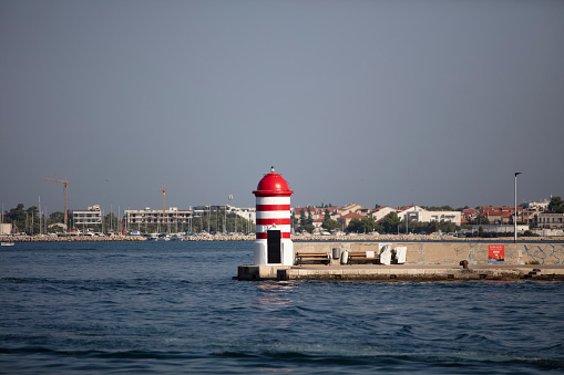 lighthouse inside the historic city of Zadar, Croatia,