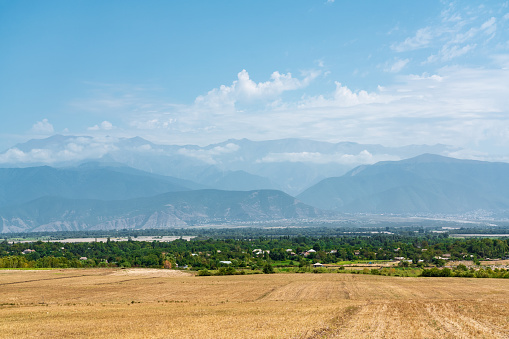 Caucasus mountains panoramic view