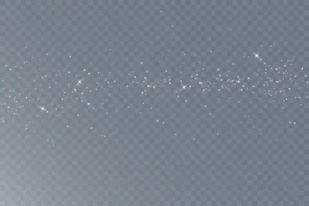 Vector illustration of Bokeh light lights effect background. White png dust light.