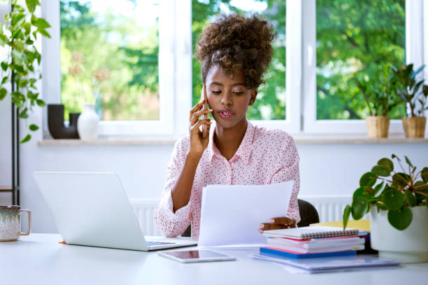 istock Young woman working at home 1663437304