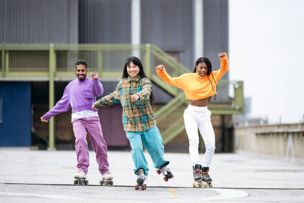 istock Action portrait of roller skaters practicing outdoors 1663446788