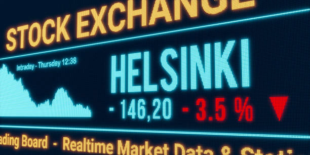 istock Helsinki stock market moving down. 1663460572