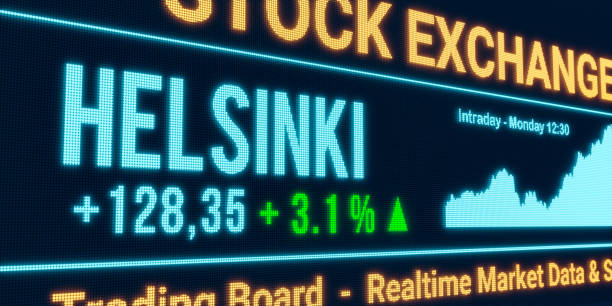 istock Helsinki  stock market moving up. 1663460967