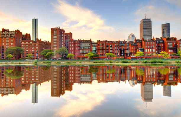 백 베이 보스턴 지역 - boston back bay residential district architecture 뉴스 사진 이미지