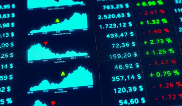 istock Business, financial figures and stock exchange data on the screen. 1663470963