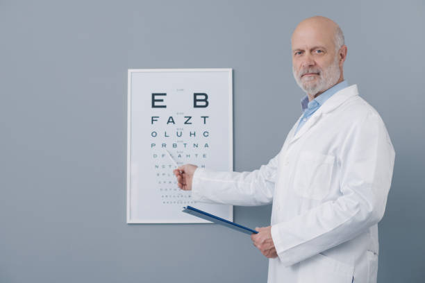 istock Ophthalmologist pointing at the eye chart 1663473364