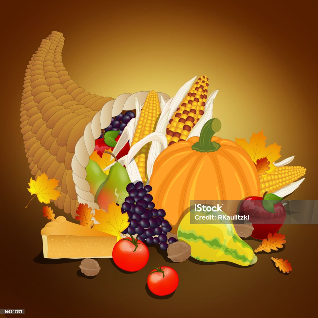 Vecteur de corne d'abondance Thanksgiving - clipart vectoriel de Aliment libre de droits