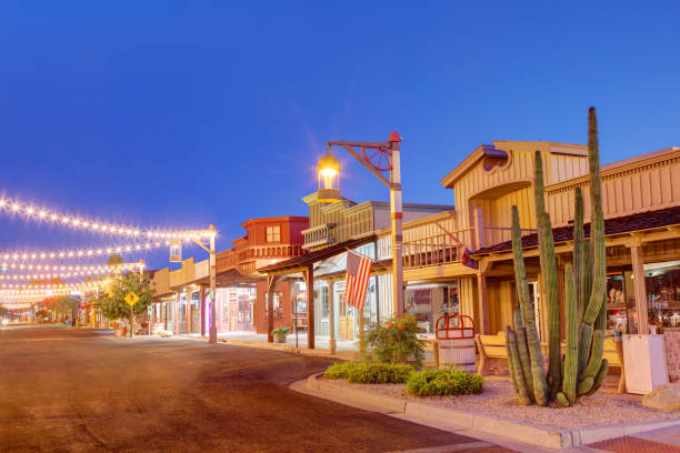 Old Town Scottsdale Scottsdale is a city in the eastern part of Maricopa County, Arizona, United States, and is part of the Phoenix metropolitan area historic-district stock pictures, royalty-free photos & images