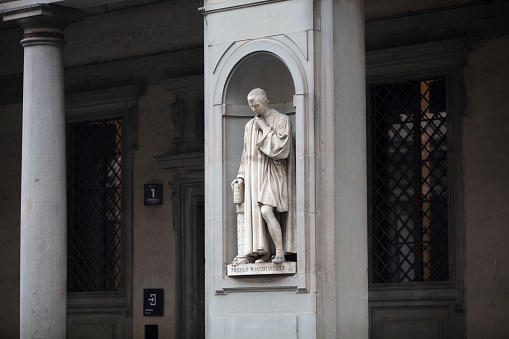 Niccolo Macchiavelli, in the Niches of the Uffizi Colonnade in Florence, Italy