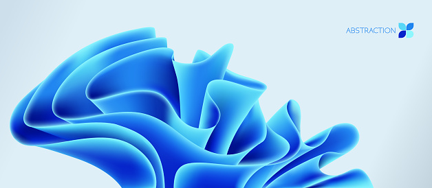 Blue Stream Patterns Blue Streaming Fabric Abstract Modern Minimal Background Wavy Layered ...
